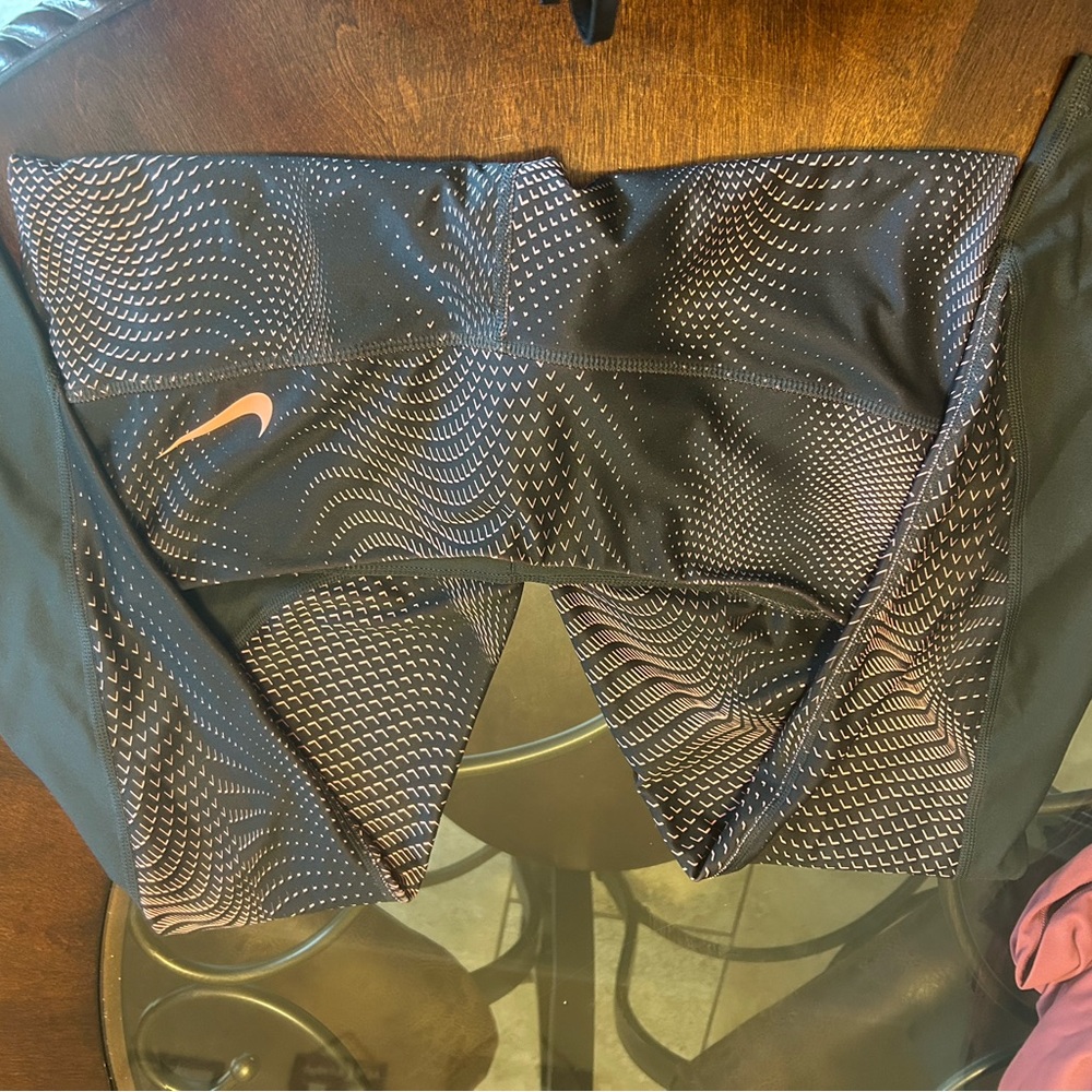 Nike Black Leggings with Pink Accents